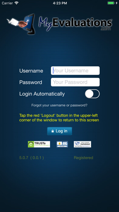 Emulate iPhone app MyEvals using MyAndroid