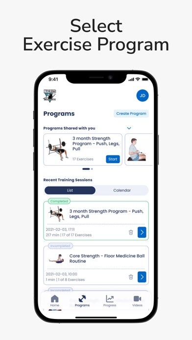 Emulate iPhone app My Exercise Program using MyAndroid