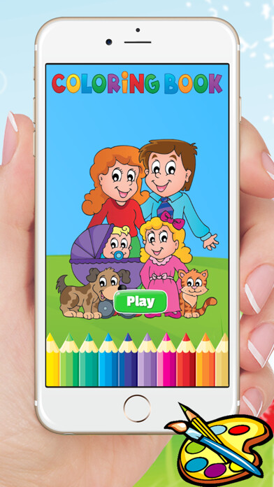 Emulate iPhone app My Family Coloring Book Drawing Painting for kids free game using MyAndroid Emulate iPhone app My Family Coloring Book Drawing Painting for kids free game using MyAndroid