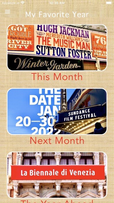 Emulate iPhone app MY FAVORITE YEAR /Arts Almanac using MyAndroid Emulate iPhone app MY FAVORITE YEAR /Arts Almanac using MyAndroid