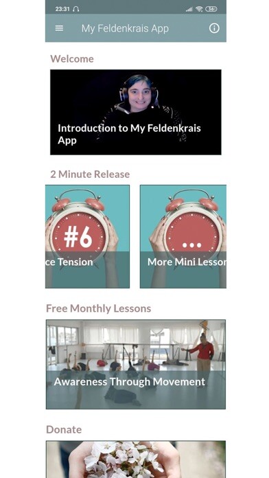 Emulate iPhone app My Feldenkrais App - Somatics using MyAndroid