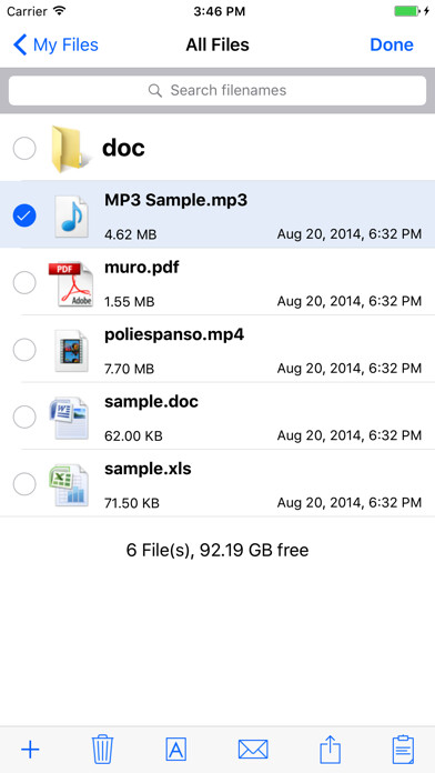 Emulate iPhone app My Files - Manager & Viewer using MyAndroid
