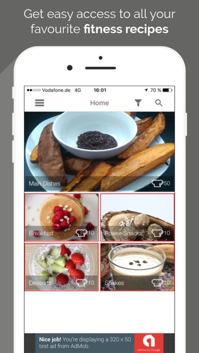 Emulate iPhone app MyFitFEED: Clean Eating Fitness Recipes using MyAndroid