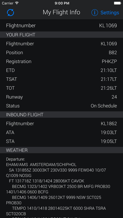 Emulate iPhone app My Flight Info using MyAndroid