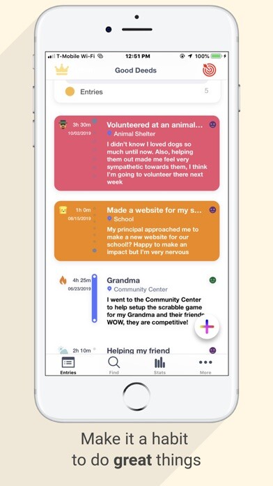 Emulate iPhone app My Goodness: Habit Improvement using MyAndroid