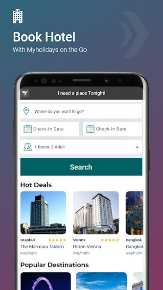 Run android online APK MyHolidays - Book Rooms with Top Hotel Booking App from MyAndroid or emulate MyHolidays - Book Rooms with Top Hotel Booking App using MyAndroid