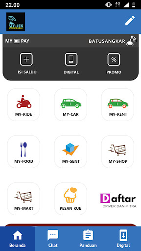Run android online APK My Jek Batusangkar - Transportasi dan Delivery from MyAndroid or emulate My Jek Batusangkar - Transportasi dan Delivery using MyAndroid Run android online APK My Jek Batusangkar - Transportasi dan Delivery from MyAndroid or emulate My Jek Batusangkar - Transportasi dan Delivery using MyAndroid