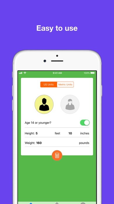 Emulate iPhone app My Lean Body Mass Calculator using MyAndroid