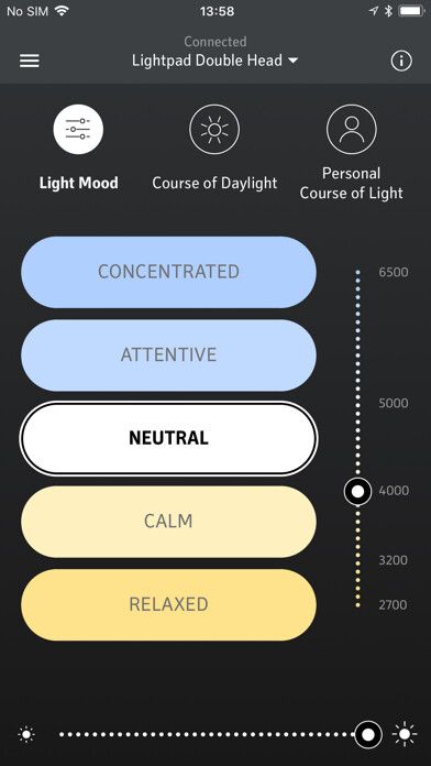 Emulate iPhone app MyLights Tunable for Lightpad using MyAndroid