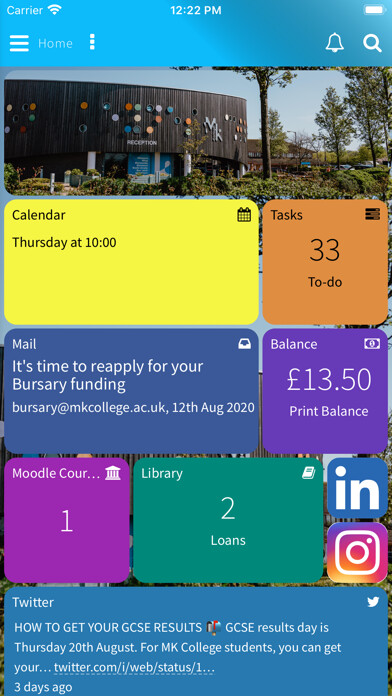 Emulate iPhone app MyMKC - MK College using MyAndroid