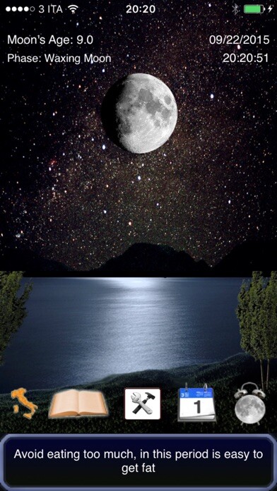 Emulate iPhone app my Moon - tune in your life with the moon and lunar cycles, recommendations and suggestions for each phase of the moon using MyAndroid
