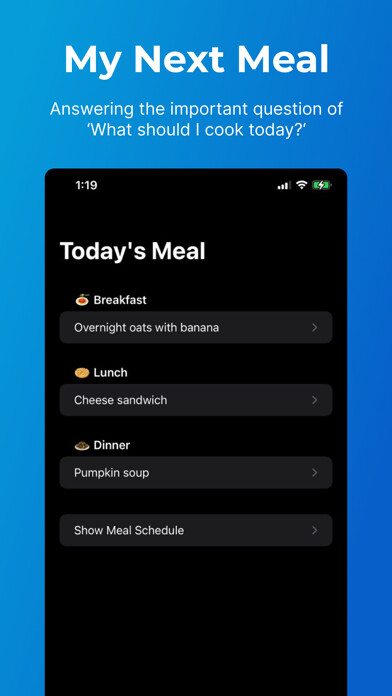 Emulate iPhone app My Next Meal using MyAndroid