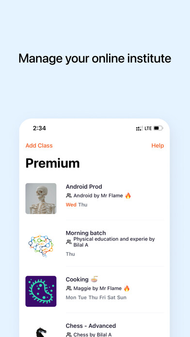 Emulate iPhone app My Online Classes using MyAndroid
