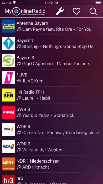 Emulate iPhone app MyOnlineRadio - Deutschland using MyAndroid