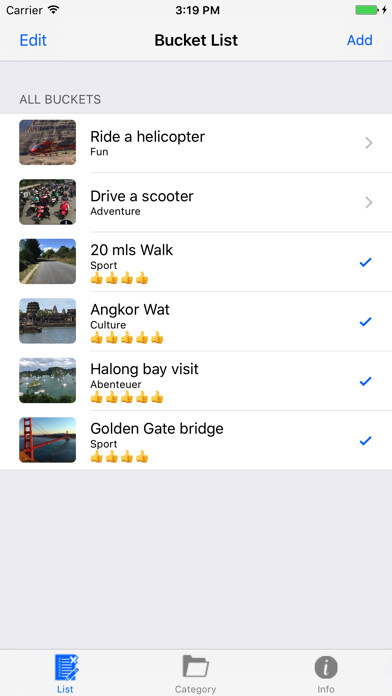Emulate iPhone app My own bucket list using MyAndroid