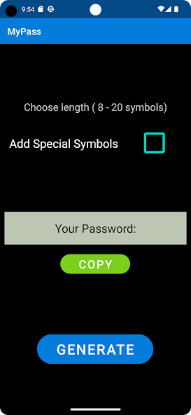 Run android online APK MyPass - Password Generator from MyAndroid or emulate MyPass - Password Generator using MyAndroid
