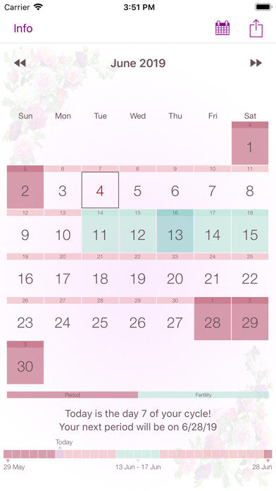 Emulate iPhone app My Period Calendar using MyAndroid