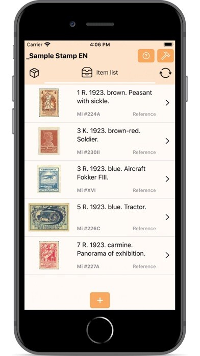 Emulate iPhone app My Philately using MyAndroid