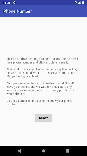 Run android online APK My Phone Number : Find Phone Number Without Call from MyAndroid or emulate My Phone Number : Find Phone Number Without Call using MyAndroid