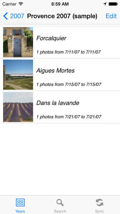 Emulate iPhone app myPhotoArchive using MyAndroid