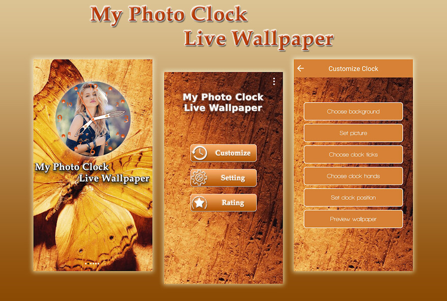 Run android online APK My Photo Clock live wallpaper from MyAndroid or emulate My Photo Clock live wallpaper using MyAndroid