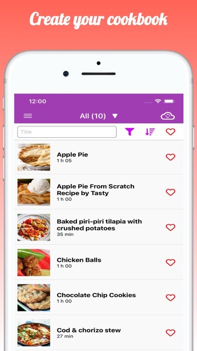 Emulate iPhone app My Recipe Box : RecetteTek using MyAndroid