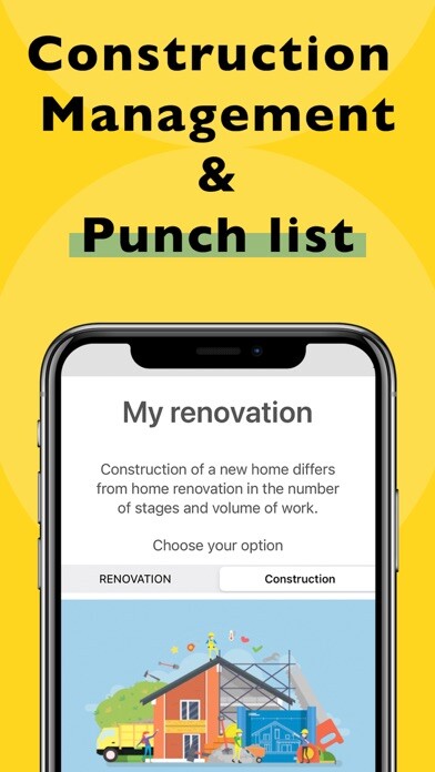 Emulate iPhone app MyRenovation: construction app using MyAndroid