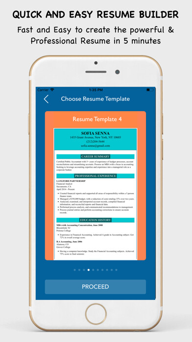Emulate iPhone app My Resume Builder - CV Maker using MyAndroid Emulate iPhone app My Resume Builder - CV Maker using MyAndroid