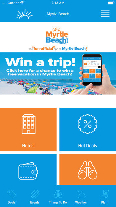 Emulate iPhone app Myrtle Beach FUNOfficial Guide using MyAndroid