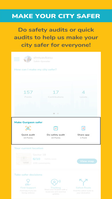 Emulate iPhone app My Safetipin - Personal Safety using MyAndroid