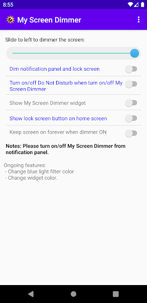 Run android online APK My Screen Dimmer from MyAndroid or emulate My Screen Dimmer using MyAndroid