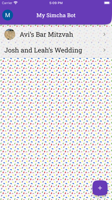 Emulate iPhone app My Simcha Bot using MyAndroid