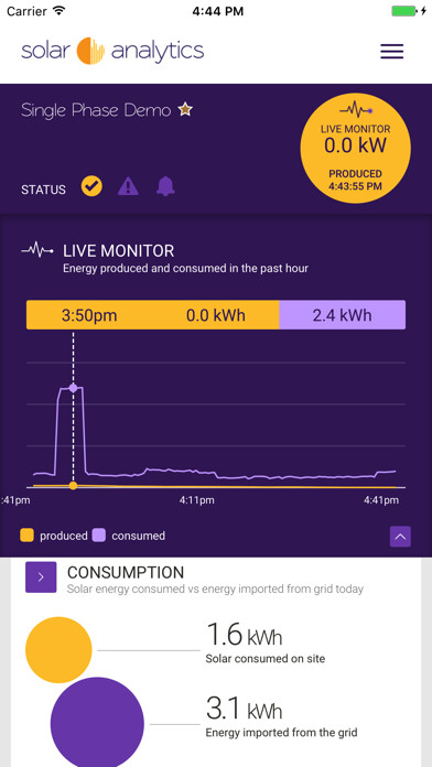 Emulate iPhone app My Solar using MyAndroid