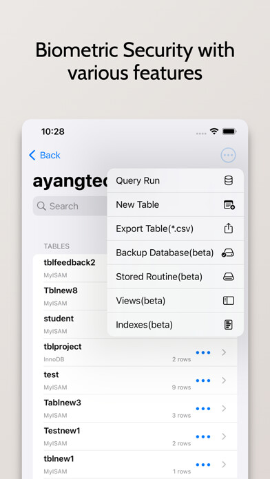 Emulate iPhone app MySql Elite using MyAndroid