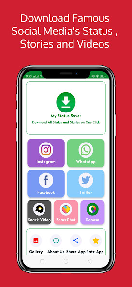 Run android online APK My Status Saver / Save Social  from MyAndroid or emulate My Status Saver / Save Social  using MyAndroid