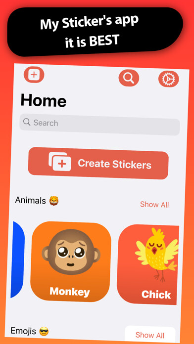 Emulate iPhone app My Stickers - Sticker Maker using MyAndroid
