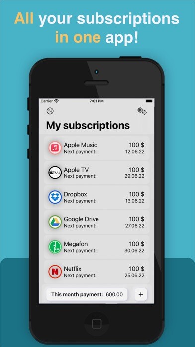 Emulate iPhone app MySub - subscription tracker using MyAndroid Emulate iPhone app MySub - subscription tracker using MyAndroid