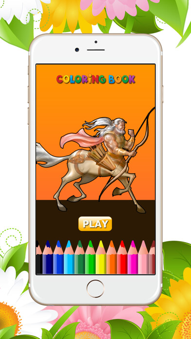 Emulate iPhone app Mythical Creatures Coloring Book for Kids using MyAndroid