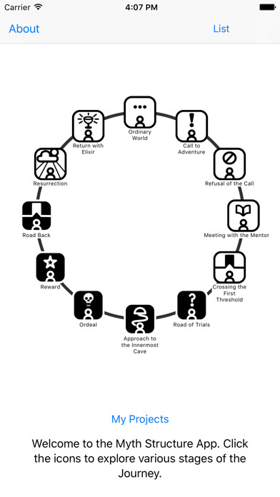 Emulate iPhone app Myth Structure for Writers using MyAndroid Emulate iPhone app Myth Structure for Writers using MyAndroid