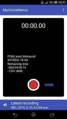 Emulate Android APK MyVoiceMemo PCM Emulate Android APK MyVoiceMemo PCM