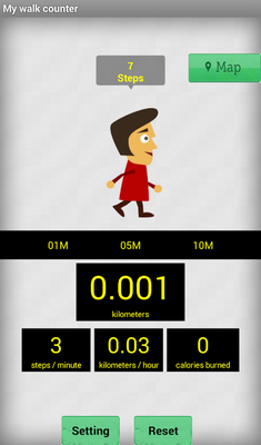 Emulate Android APK My walk counter - Pedometer Emulate Android APK My walk counter - Pedometer