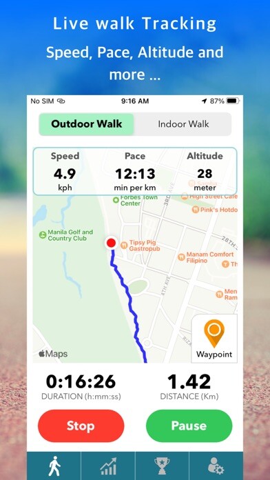 Emulate iPhone app My Walk Tracker using MyAndroid Emulate iPhone app My Walk Tracker using MyAndroid