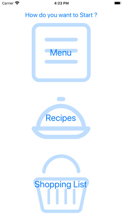 Emulate iPhone app MyWeeklyMenu using MyAndroid