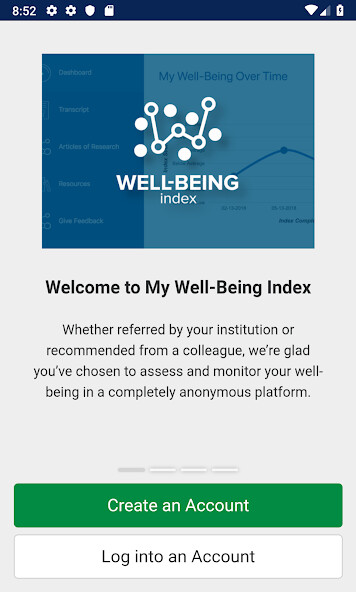 Emulate iPhone app My Well-Being Index using MyAndroid