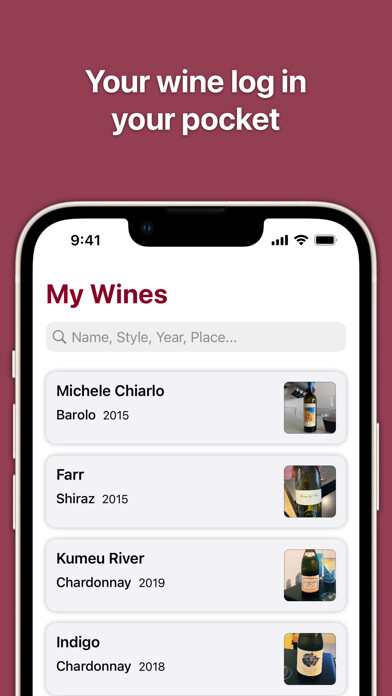 Emulate iPhone app My Wines using MyAndroid