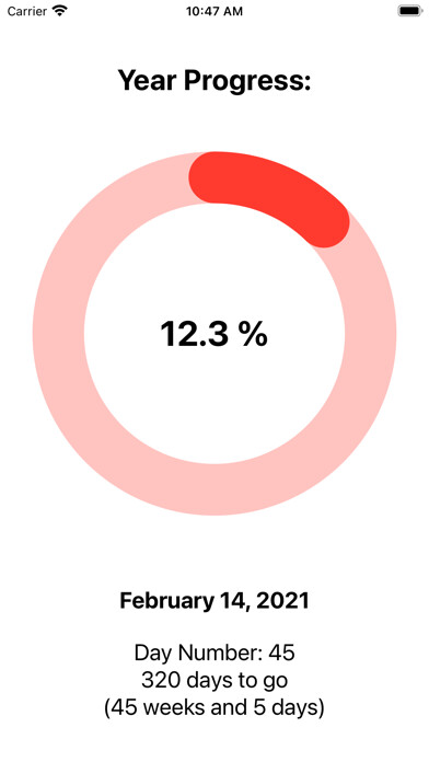 Emulate iPhone app My Year Progress using MyAndroid