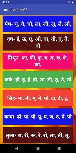 Run android online APK Naam Se Jane Rashi Astrology from MyAndroid or emulate Naam Se Jane Rashi Astrology using MyAndroid