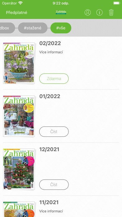 Emulate iPhone app Naše krásná zahrada using MyAndroid