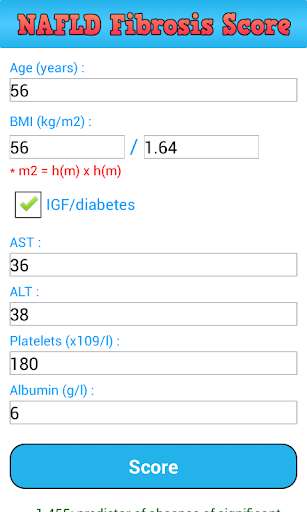 Run android online APK NAFLD fibrosis score from MyAndroid or emulate NAFLD fibrosis score using MyAndroid