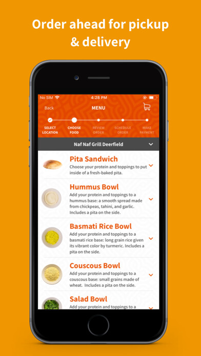Emulate iPhone app Naf Naf Middle Eastern Grill using MyAndroid Emulate iPhone app Naf Naf Middle Eastern Grill using MyAndroid